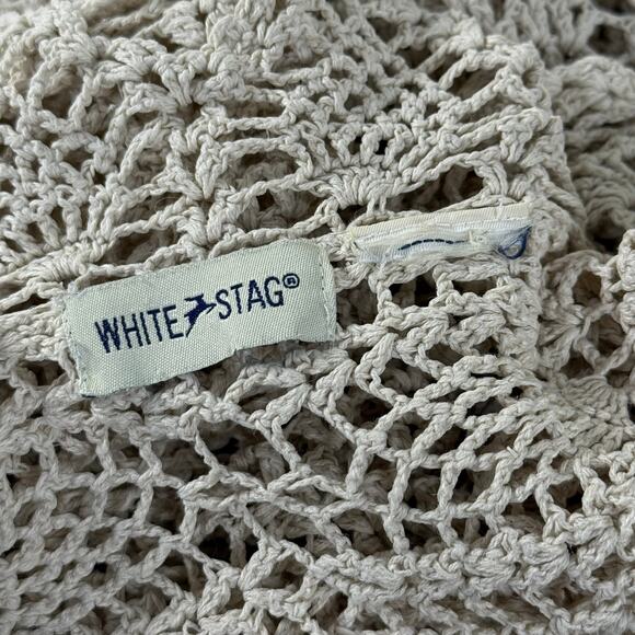 Y2k Crochet Cardigan Sweater Gloomy Coquette Cottage Coastal Grandma Prairie L - Picture 4 of 5